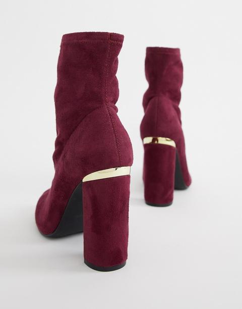sock boots burgundy