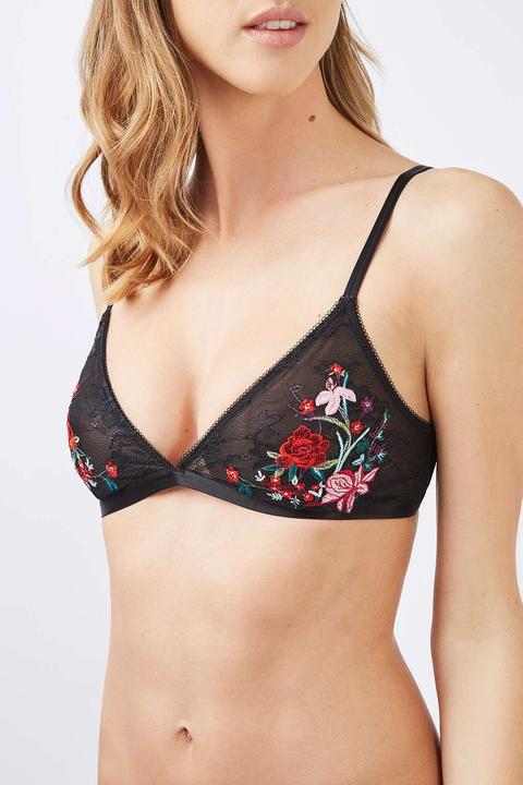 Embroidered Triangle Bra