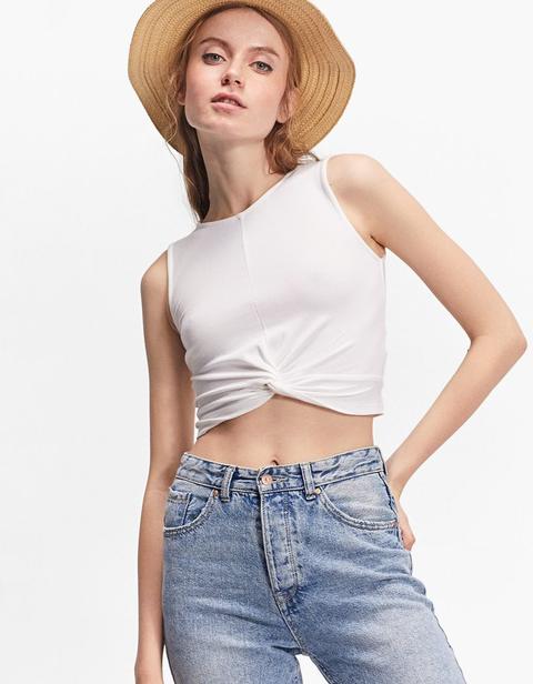 Cropped Con Nodo Bianco