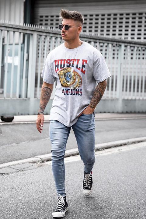 Hustle Champions Short Sleeve Tee - Grey