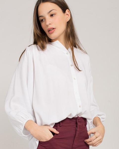 Blusa Fluida Frunces Blanco