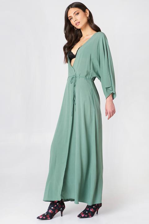 Na-kd Boho Coat Dress - Green