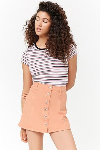 Pink denim 2024 skirt forever 21