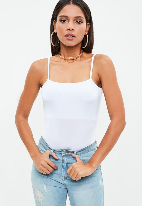 Petite White Cami Bodysuit