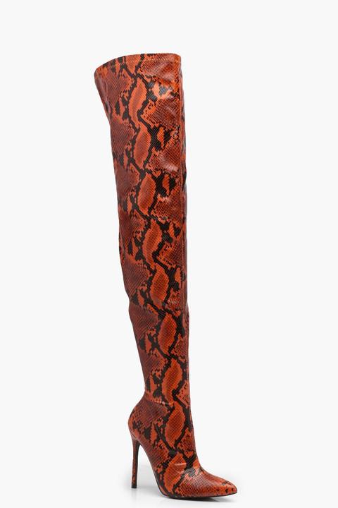 Beatrice Stretch Snake Over The Knee Boot