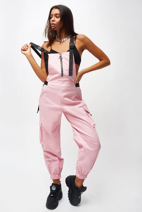 Pink Cotton Twill Overalls