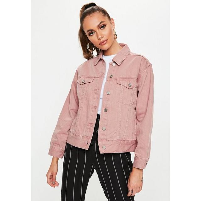 pink oversized denim jacket