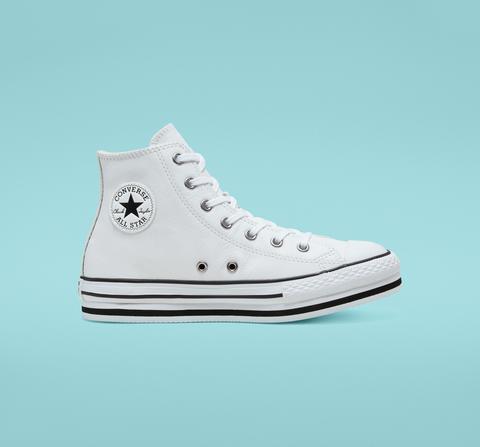 Converse Leather Chuck Taylor All Star Platform Para Niño/a White