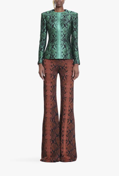 Python-effect Jacquard Top