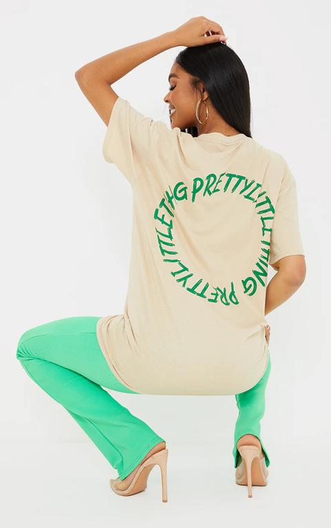 Prettylittlething Stone Circle Back Printed T Shirt