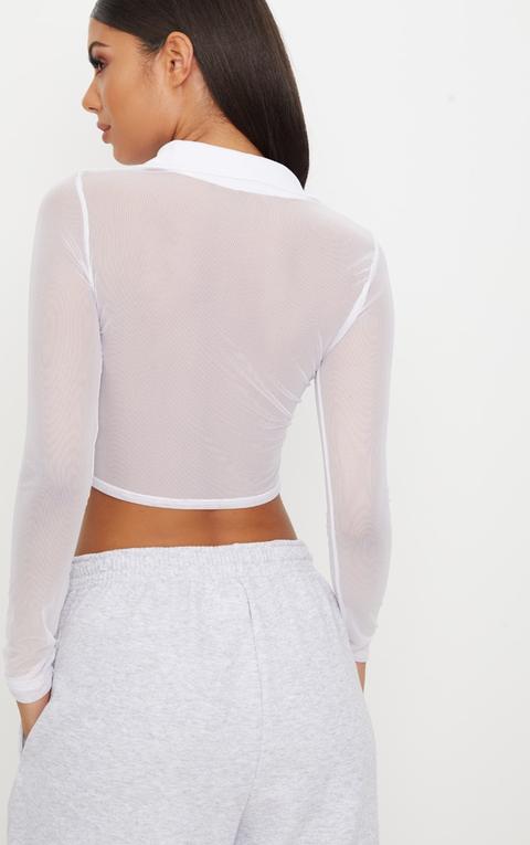 white mesh long sleeve