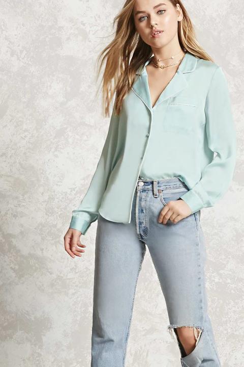 Contrast Silk Shirt