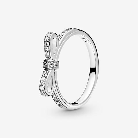 Pandora Bow Silver Ring With Cubic Zirconia | 48