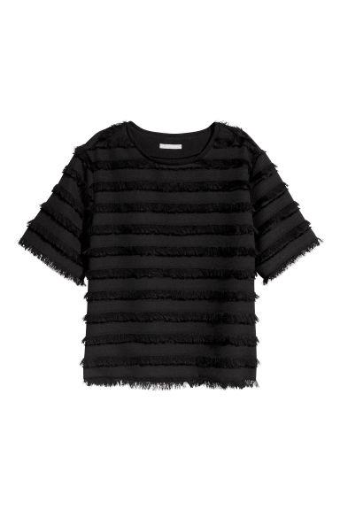 H & M - Top Con Frange - Nero