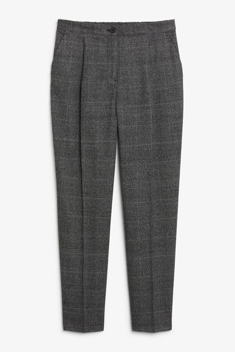 Tailored Tapered Trousers - Grey