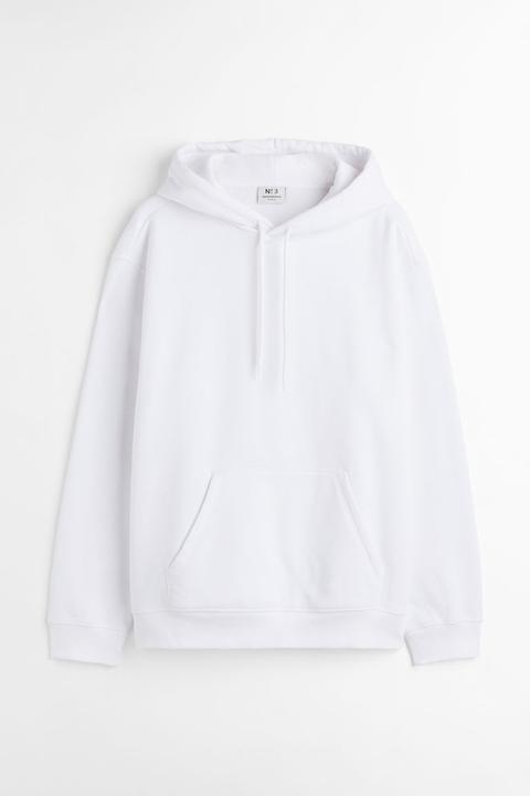 Sudadera Relaxed Fit - Blanco