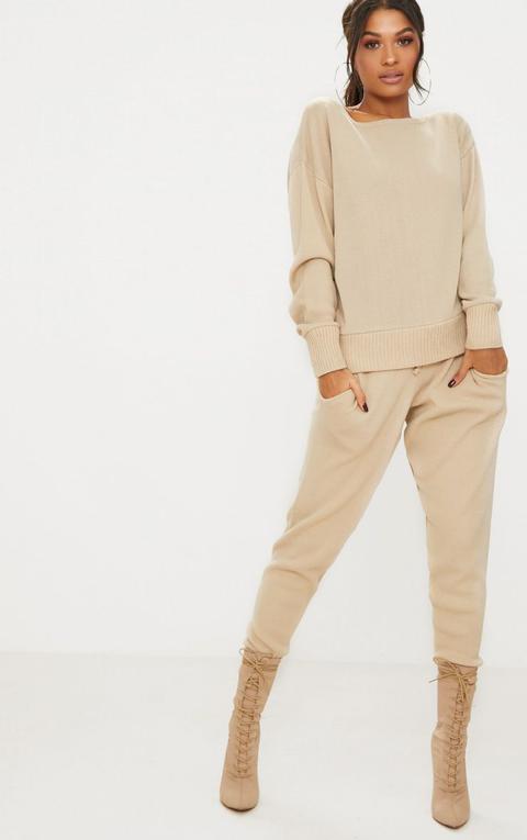 Auriel Stone Jogger Knitted Lounge Set