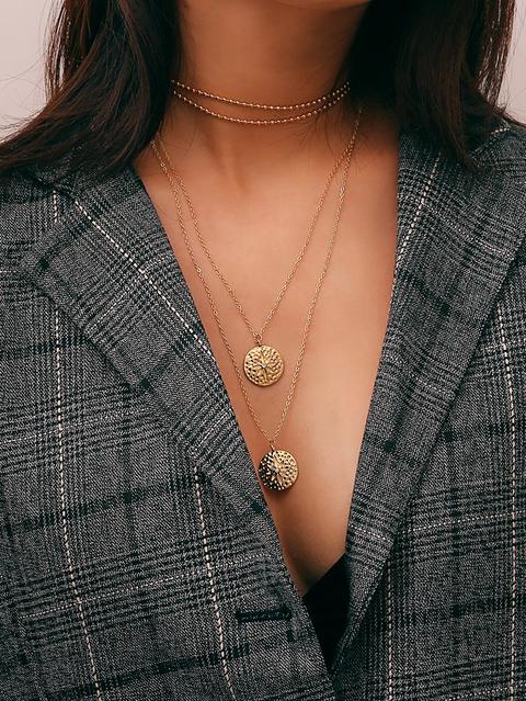 Collana A Catena Con Pendente A Strati Tondi
