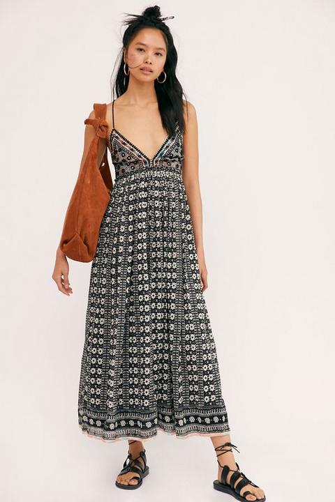 free people black combo dress