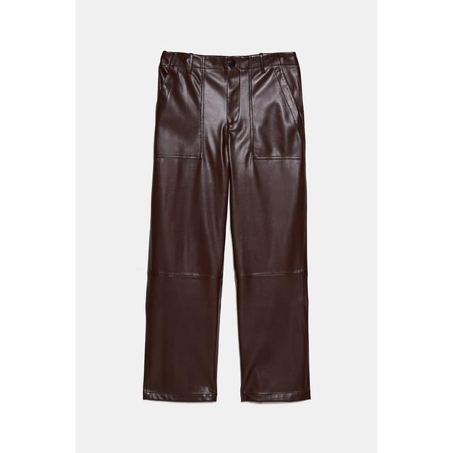 Zara faux leather cargo trousers