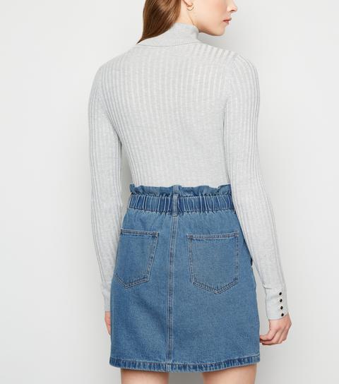 Noisy May Blue High Waist Denim Skirt New Look