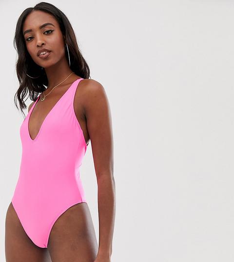 Bañador Con Tirantes Y Anilla En La Parte Posterior De Asos Design Tall-rosa