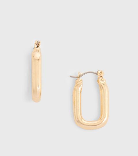 Gold Oval Hoop Earrings New Look