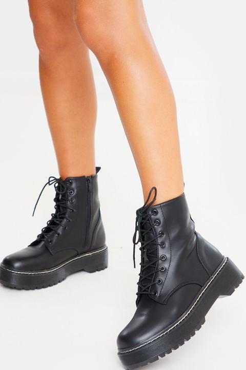 Black Boots - Black Chunky Platform Ankle Boots