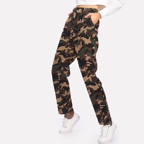 Faux Fleece Lined Camo Utility Sweatpants