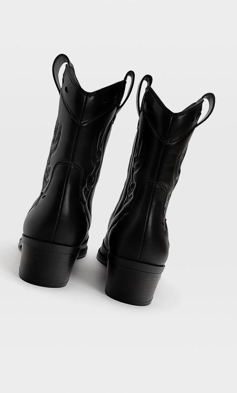 Black Cowboy Ankle Boots