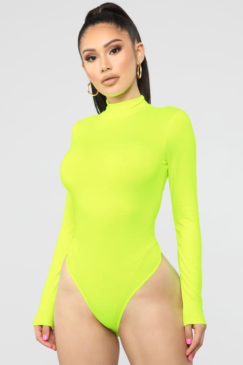 neon yellow bodysuit