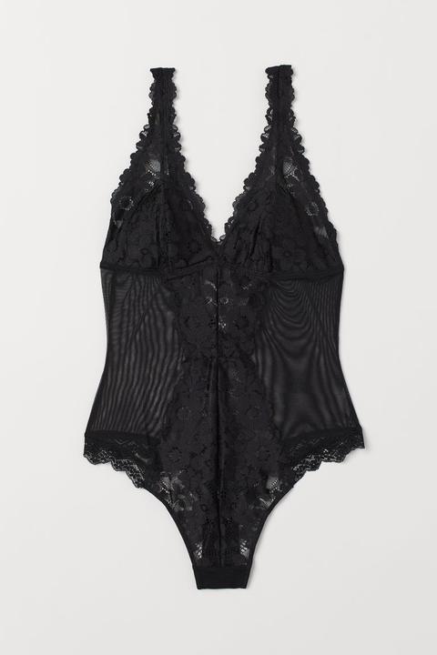 H & M - Body In Pizzo - Nero