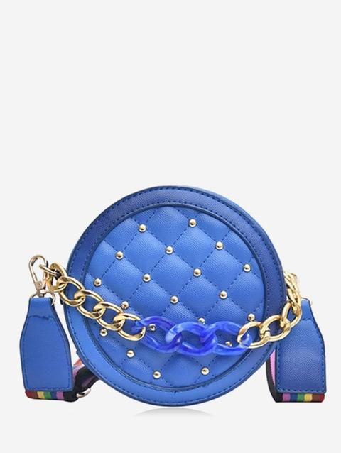Borsa A Tracolla Con Rivetti E Cinturino A Righe Colorate Blue Yellow Black Pink