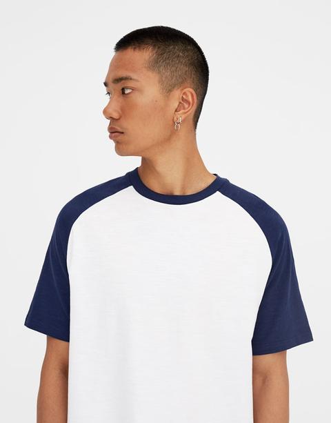 Join Life T-shirt Aus Flammgarn Mit Ärmeln Im Kontrast