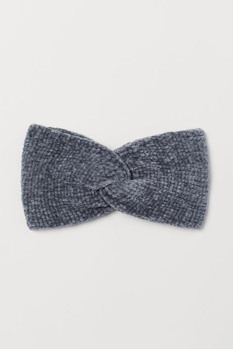 H & M - Fascia Per Capelli In Ciniglia - Grigio