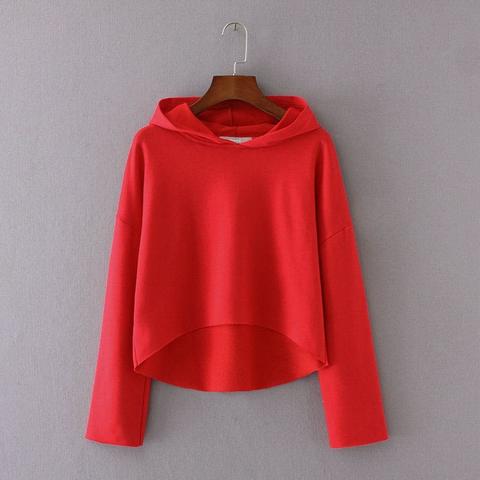 Drop Shoulder Seam High Low Hooded Sweatshirt