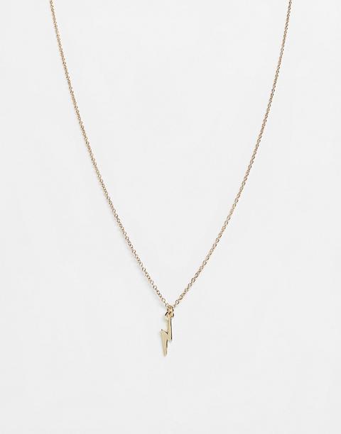 Collar De Cadena En Tono Dorado Con Rayo Pequeño De Asos Design