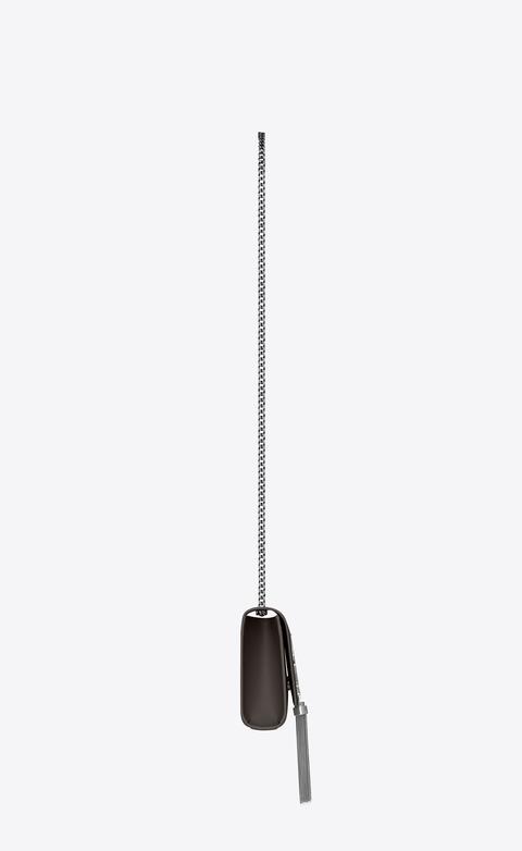 Kate Chain And Tassel Bag In Earth Grey Textured Leather