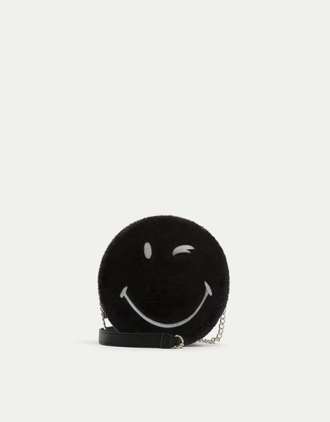 Bandolera Smiley Pelo Color Negro