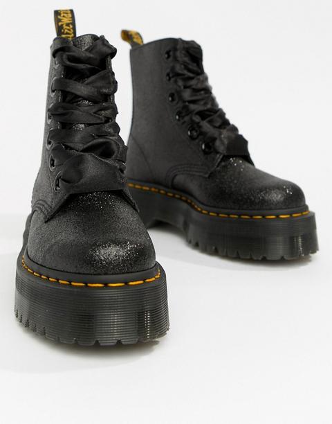 Dr Martens - Molly - Anfibi Flatform Nero Glitter - Nero