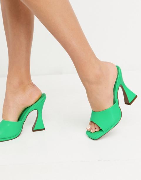 Asos Design - Noland - Mules À Talon Et Semelle Plateforme - Vert