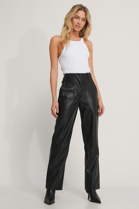 Na-kd Trend Pantalon Faux Cuir - Black