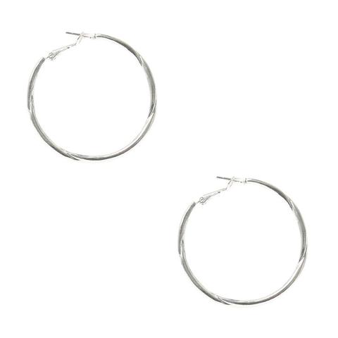 Claire's Silver Twisted Hoop Earrings