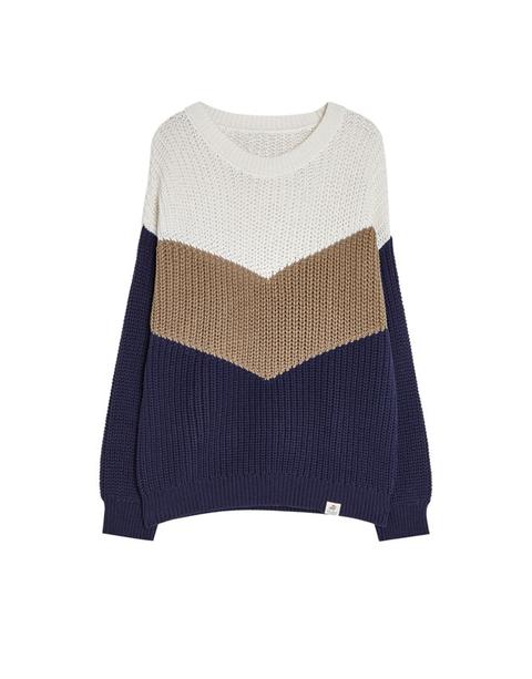 Pullover Tricolore Con Pannelli