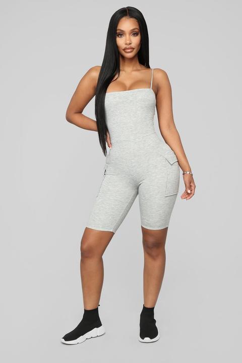 grey short romper