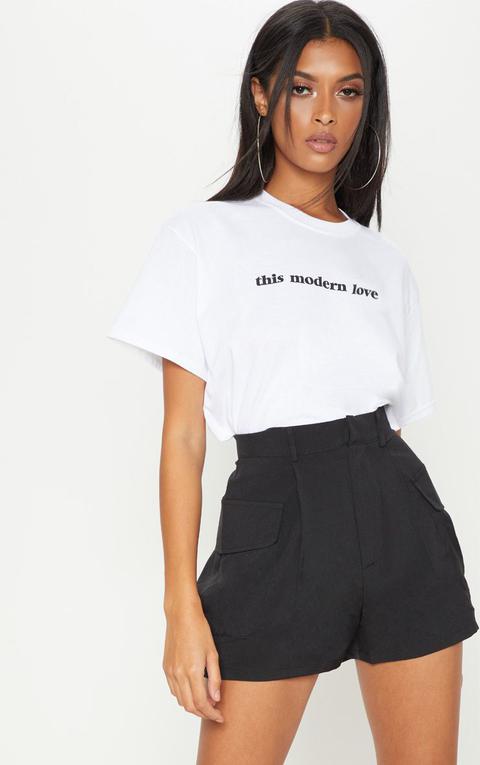 White Modern Love Slogan T Shirt