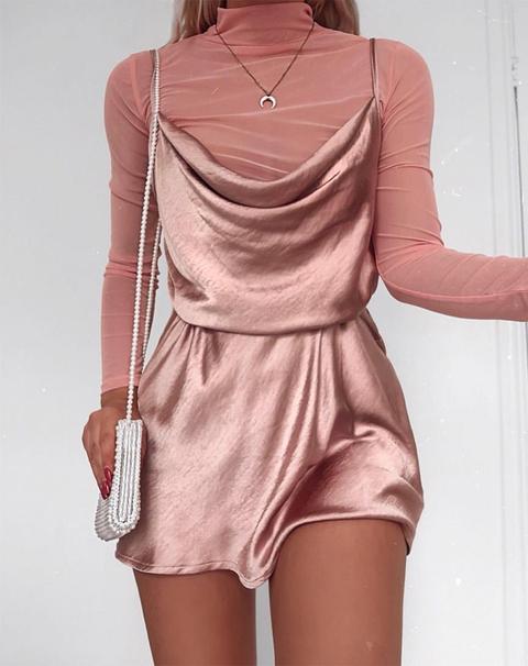 dusty rose slip dress