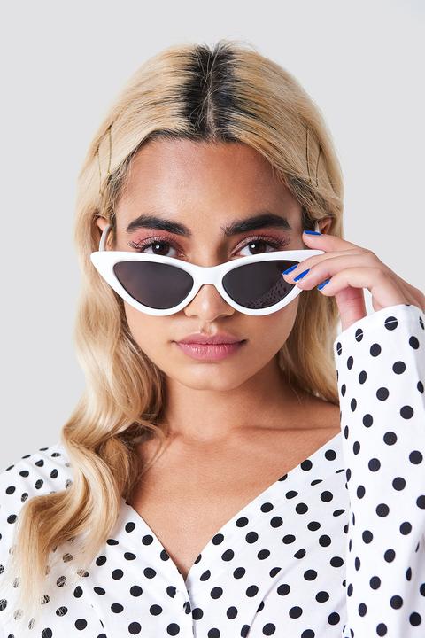 Pointy Cat Eye Sunglasses White