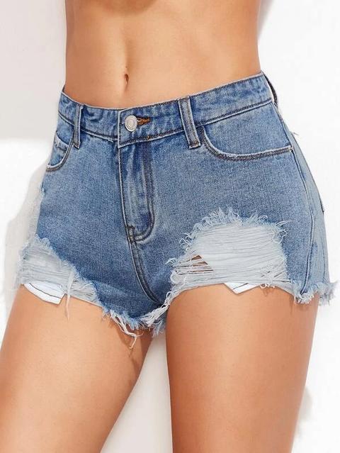 Shorts Vaqueros Con Rotos