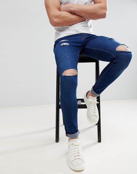 Ringspun - Jeans Strappati Super Skinny - Blu